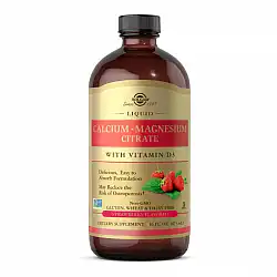 Liquid Calcium Magnesium Citrate with Vitamin D3 - 16 oz Natural Strawberry