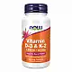 Now Foods Vitamin D3+K2 1000 IU - 120 vcaps 100-52-9428809-20