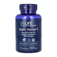 Super Omega-3 EPA/DHA Fish Oil Sesame Lignans & Olive Extract	- 60 softgels