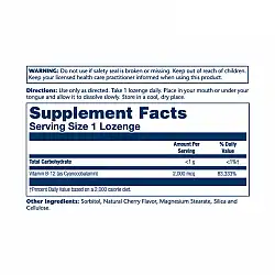 Vitamin B-12 2000mcg - 90 lozenges Natural Cherry