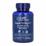 Super Omega-3 EPA/DHA Fish Oil Sesame Lignans & Olive Extract Enteric Coated - 60 softgels