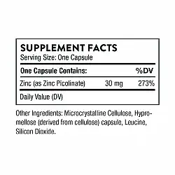 Zinc Picolinate 30 mg - 60 caps