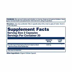 Org Grown Fermented Royal Agaricus 1000mg - 60 caps