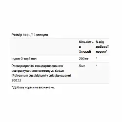 Indole-3-Carbinol with Resveratrol 200mg - 60 caps