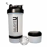 Shaker with containers 3 in 1 - 600ml Transparent