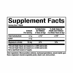 Magnesium Citrate 50mg - 60 tabs Bubble Gum