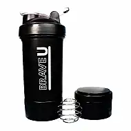 Shaker with containers 3 in 1 - 600ml Black