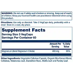 Magnesium Citrate 400mg - 180 vcaps