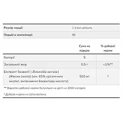 Boswellia Extract 500 mg - 90 sgels