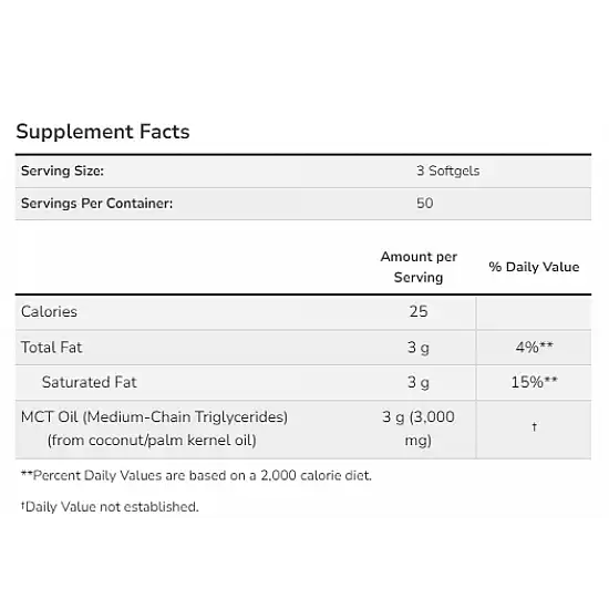 Now Foods MCT Oil 1000 mg - 150 sgels 2022-10-0072