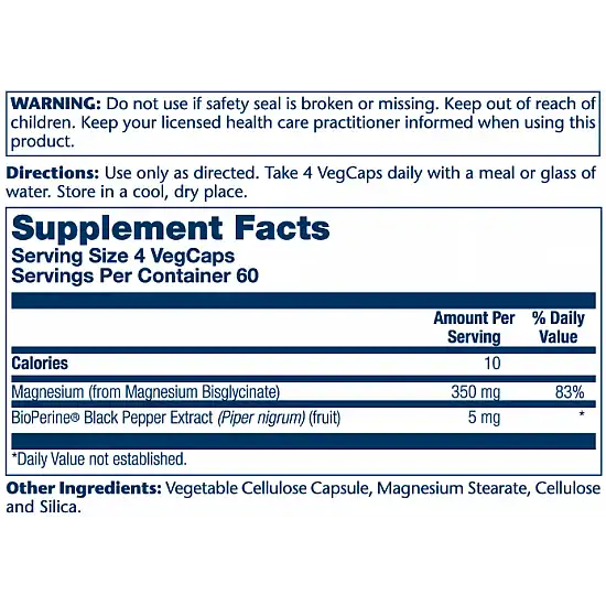 Solaray Magnesium Glycinate 350mg - 240 vcaps 2022-10-2451