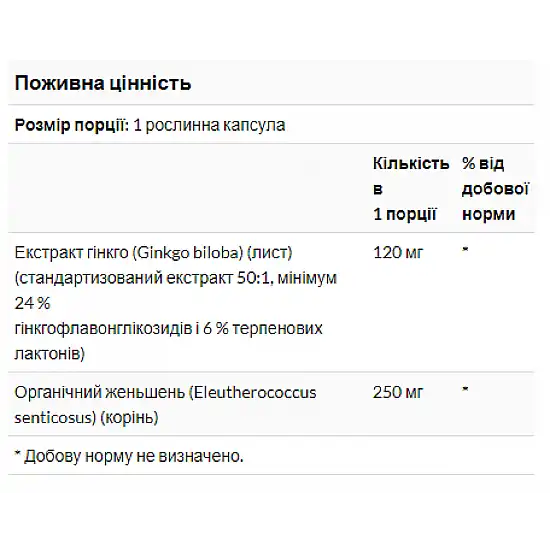 Now Foods Ginkgo Biloba 120mg - 50 vcaps 100-76-3642007-20