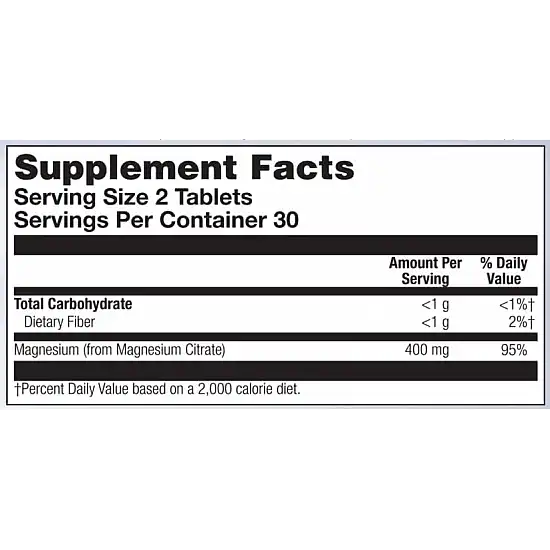 KAL Magnesium Citrate 400mg - 60 tabs 2022-10-1008