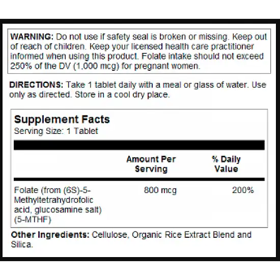 KAL Methyl Folate 800mcg - 90 tabs 2022-10-1014