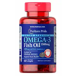 Omega-3 Fish Oil Extra Strength 1500 mg (450 mg Active Omega-3) 60 Softgels