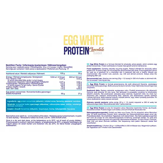 Allnutrition Egg White Protein - 510g Chocolate 100-67-4707466-20