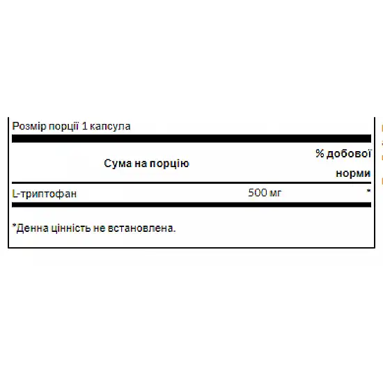 Swanson L-Tryptophan 500 mg - 60 Caps 100-77-1118504-20