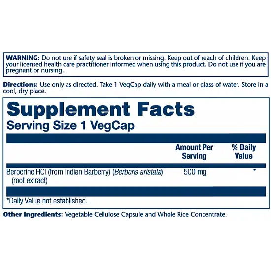 Solaray Berberine from Indian Barberry 500mg - 60 vcaps 2022-10-1037