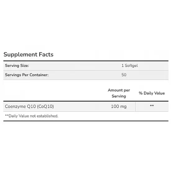 Now Foods CoQ10 100mg - 50 sgels 2022-10-0098