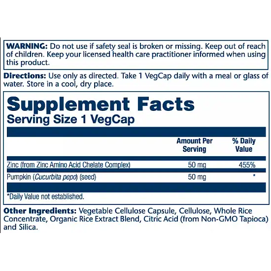 Solaray Zinc 50mg - 100 vcaps 2022-10-1028
