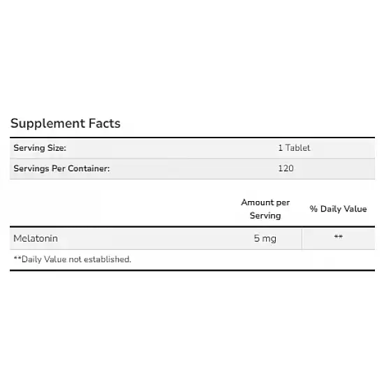 Now Foods Melatonin 5 mg - 120 tabs 2022-10-0107