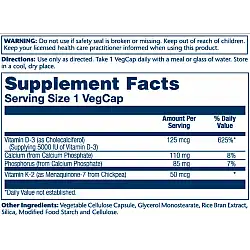 Vitamin D-3 & K-2 - 120 vcaps