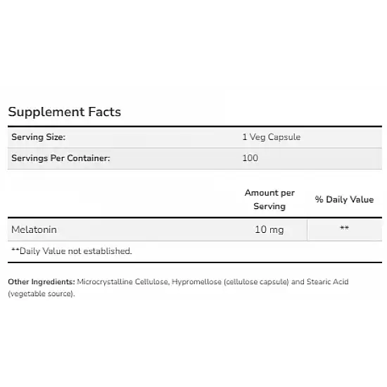 Now Foods Melatonin 10 mg - 100 vcaps 2022-10-0108