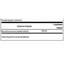 Boswellia Double Strength 800 mg - 60 Caps (Повреждена крышка)