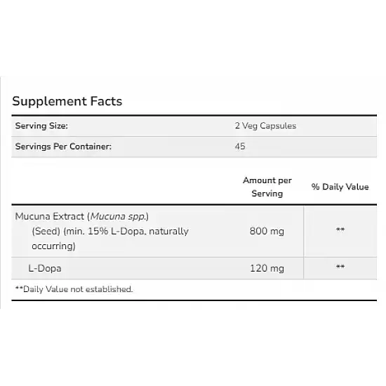 Now Foods Dopa Mucuna - 90vcaps 100-46-5847122-20