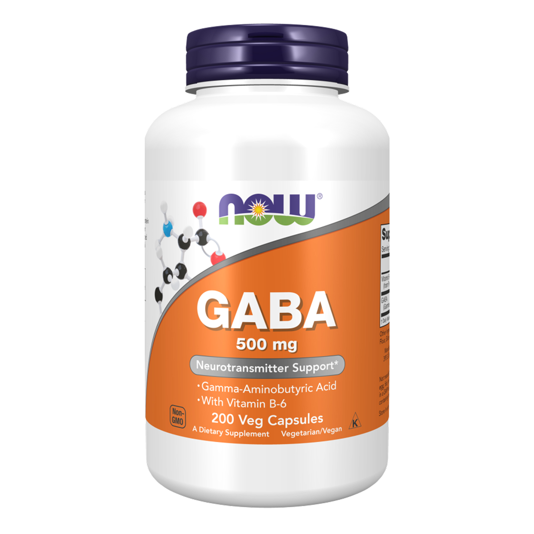 Now Foods GABA 500mg - 200 veg caps 100-29-5631580-20