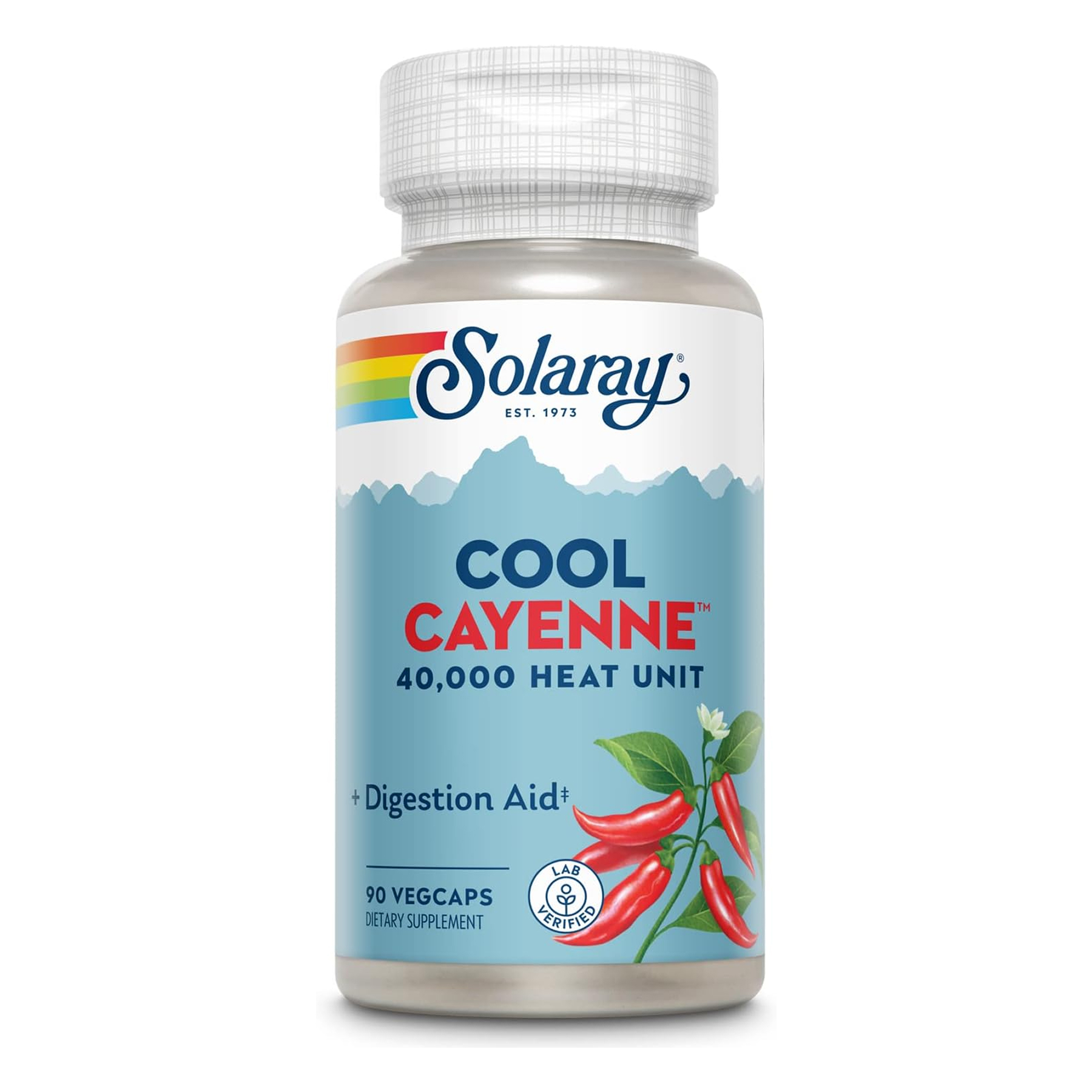 Solaray Cool Cayenne Pepper 40,000 HU 600mg - 90 vcaps 2023-10-6757
