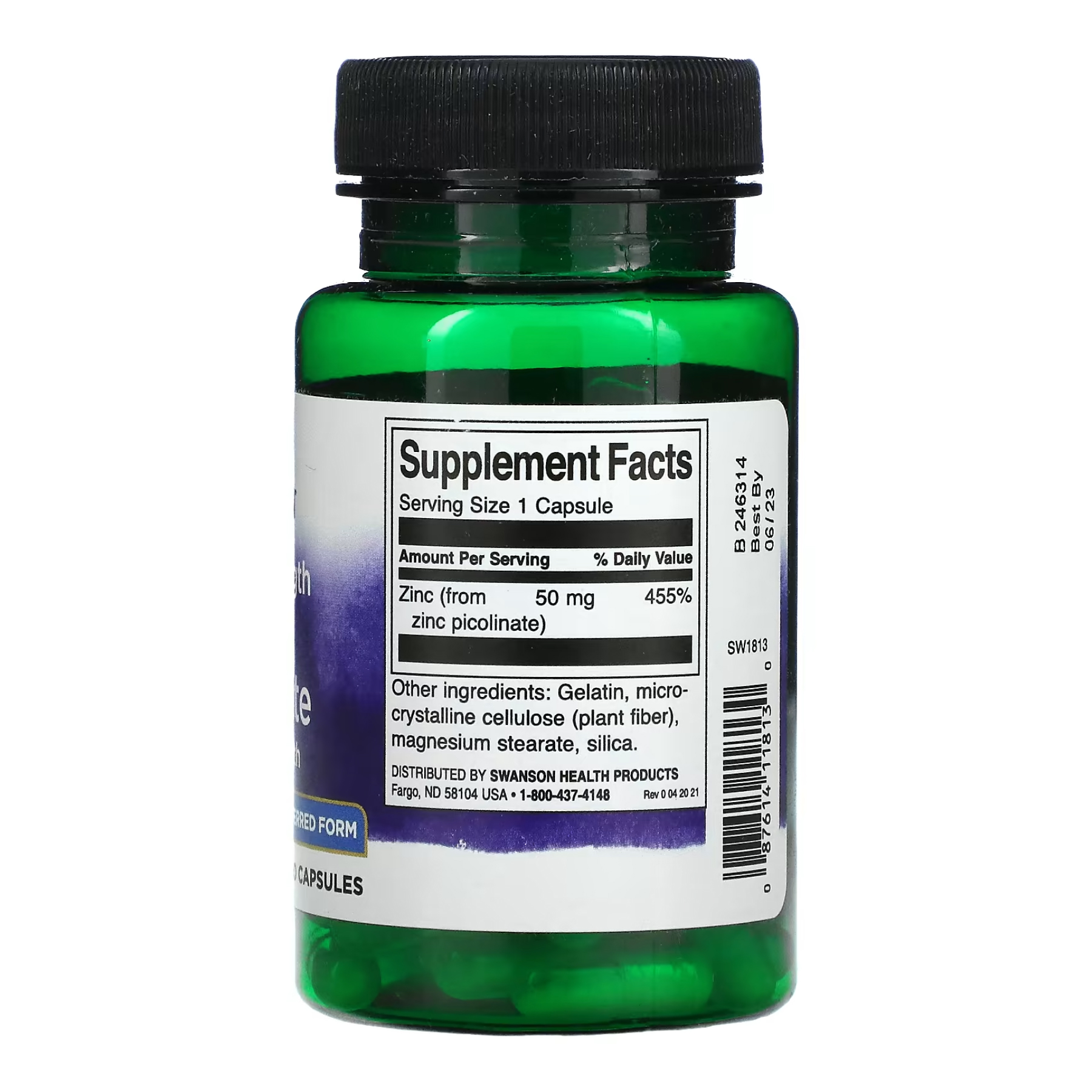 Swanson Extra Strength Zinc Picolinate Body Preferred Form 50mg - 60 caps 2023-10-4068