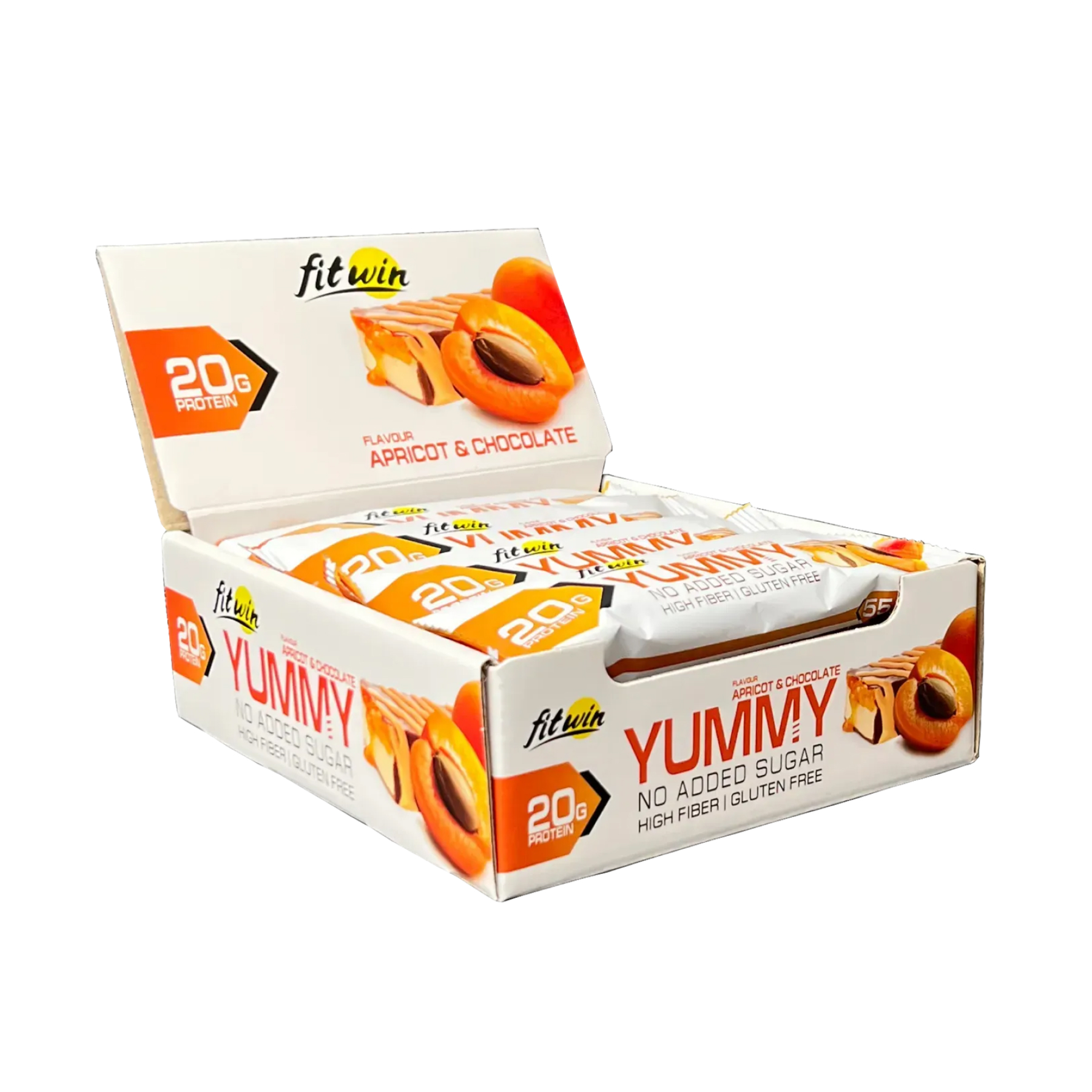 FitWin YummY - 12x55g Apricot Chocolate 2023-10-6571