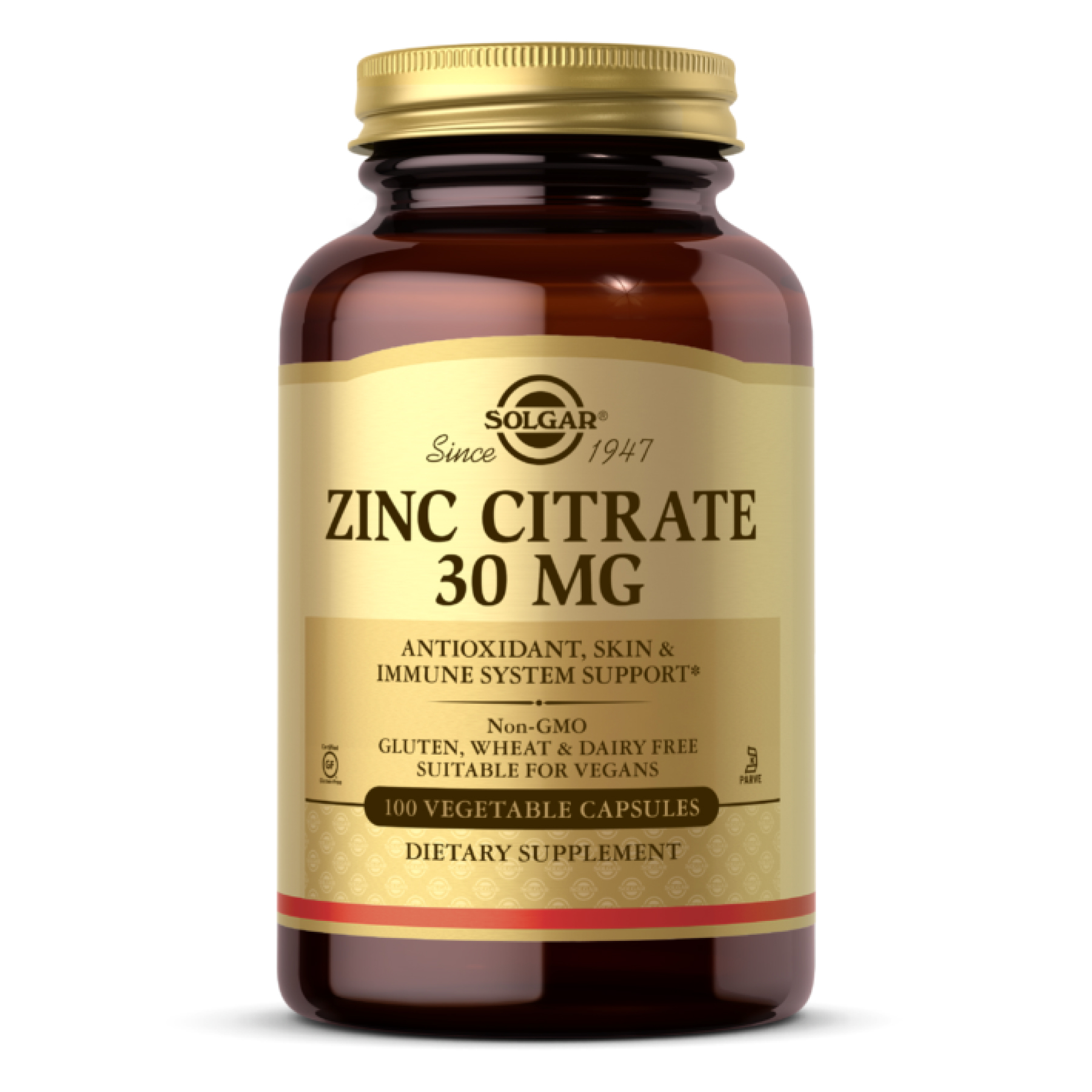 Solgar Zinc Citrate 30mg - 100 vcaps 2022-10-1554