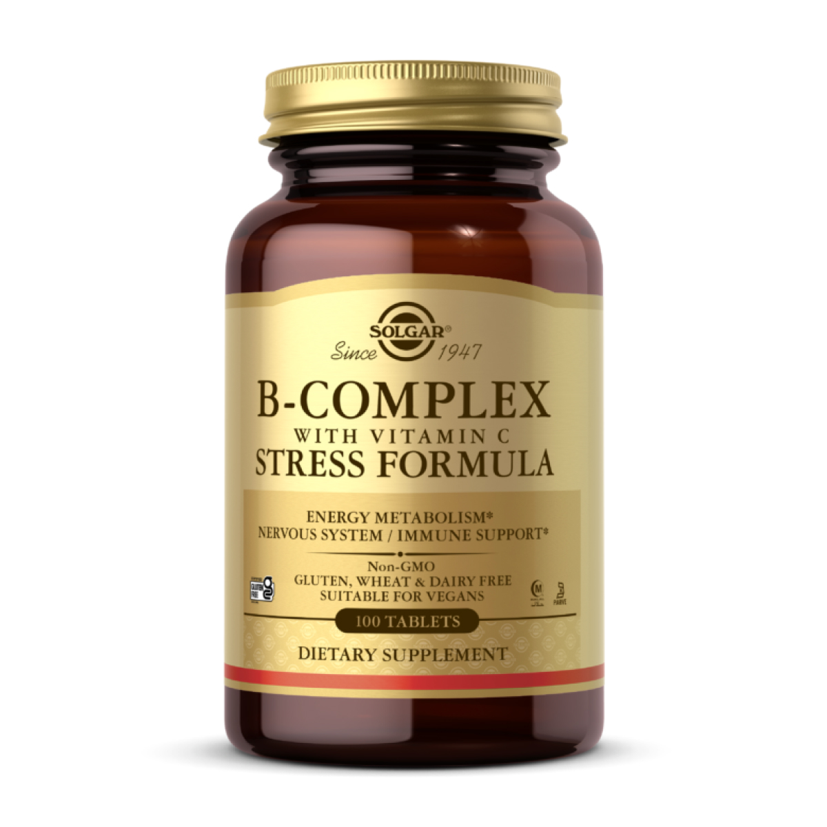 Solgar B-Complex with Vitamin C Stress Formula - 100 tabs 2023-10-3700