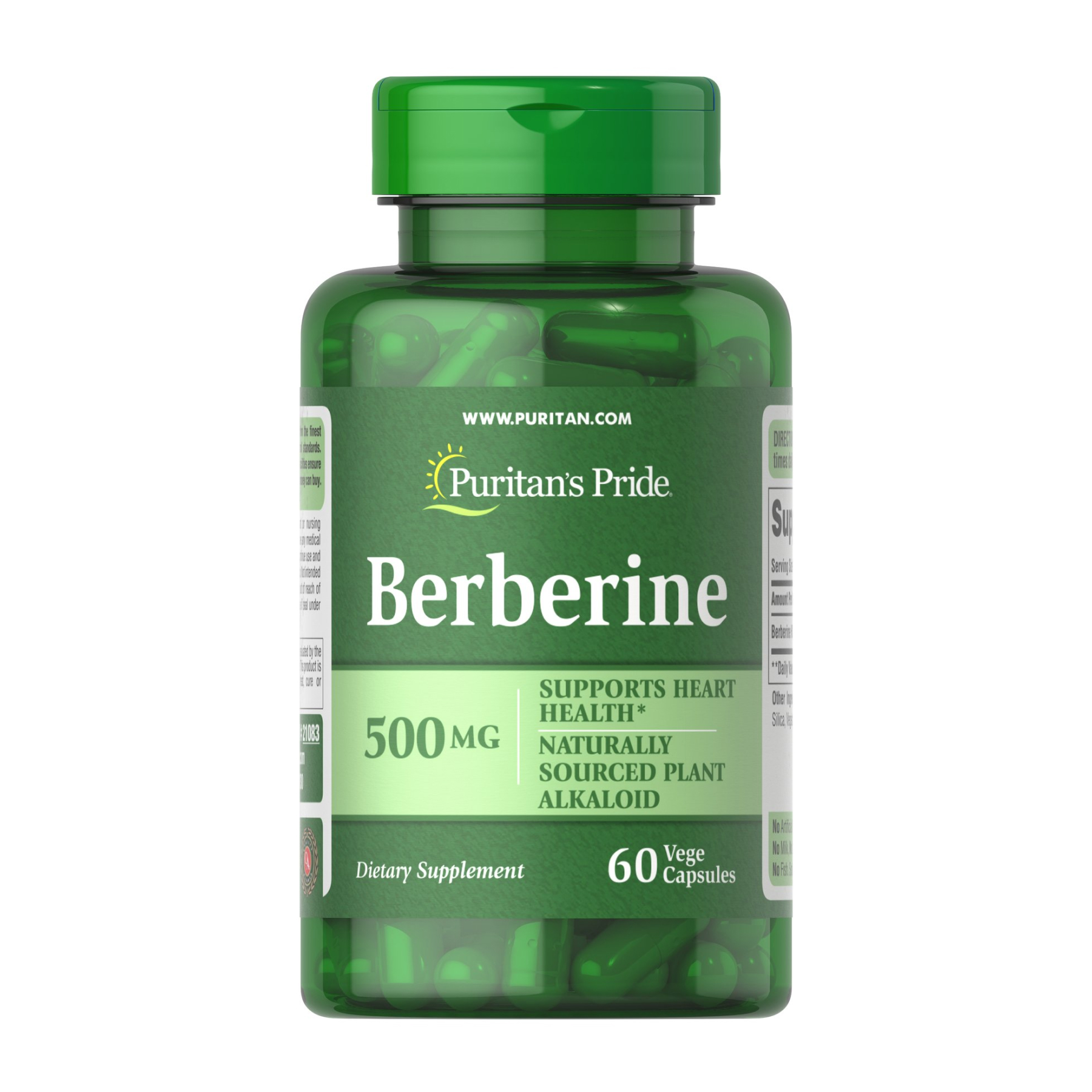 Puritans Pride Berberine 500mg - 60 caps (Пошкоджена пломба) 2023-10-7924