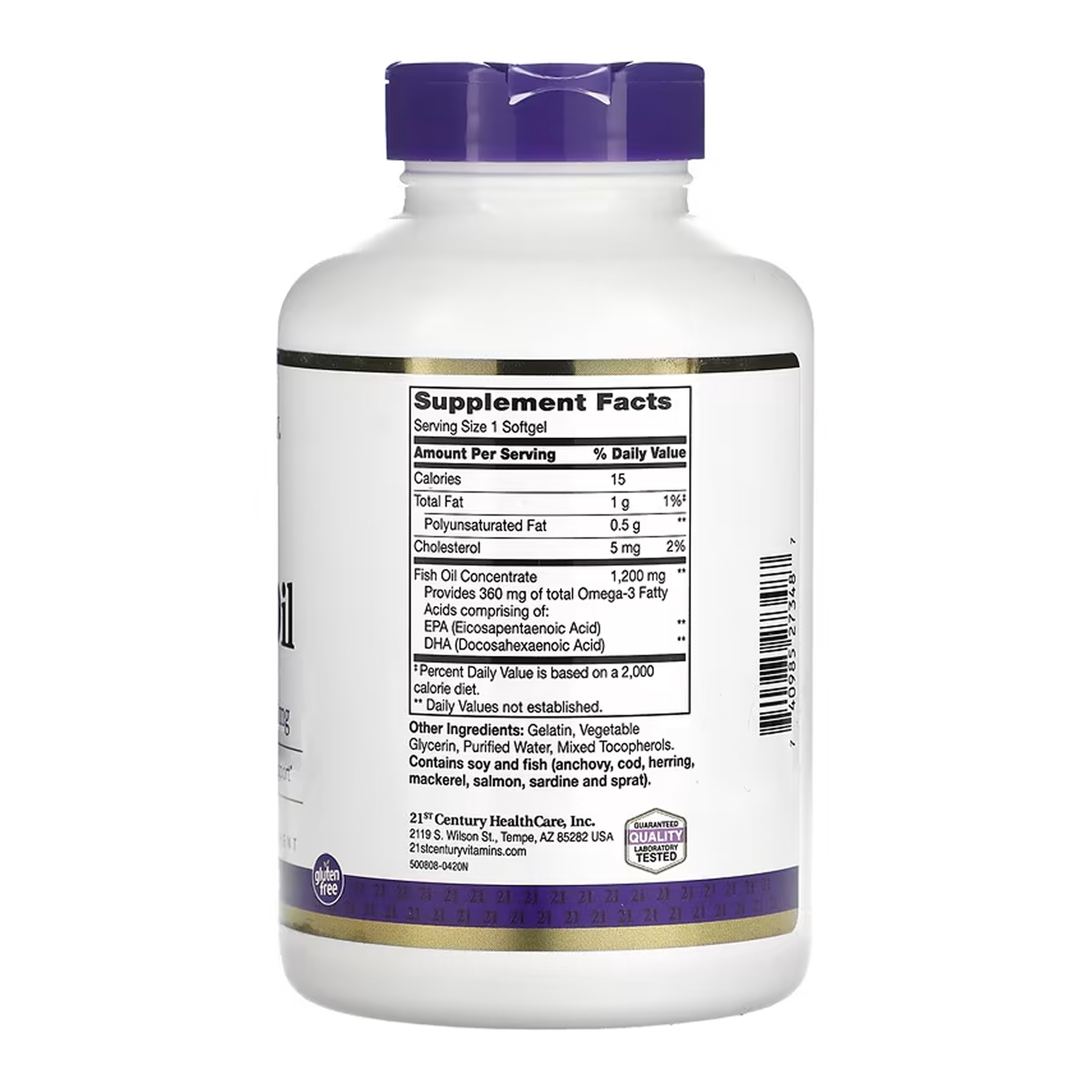 21st Century Fish Oil 1200 mg - 140 softgels 2023-10-7093