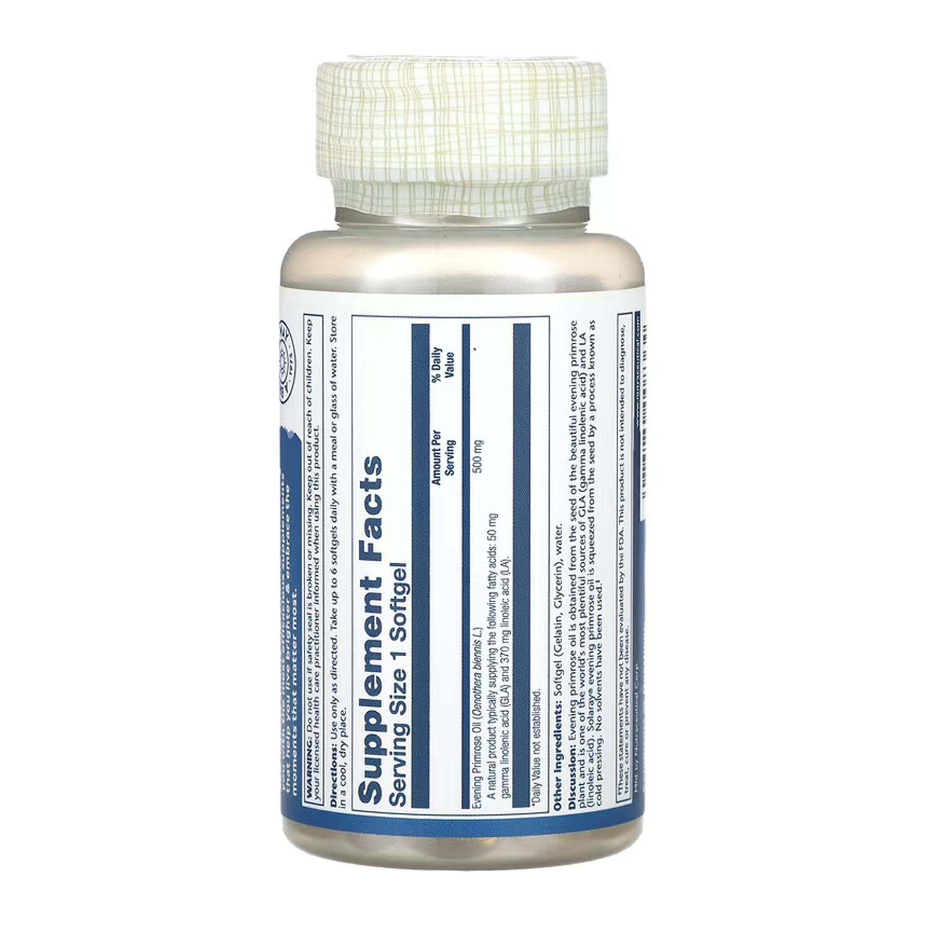 Solaray High Potency Evening Primrose 500mg - 90 softgels 2023-10-6716