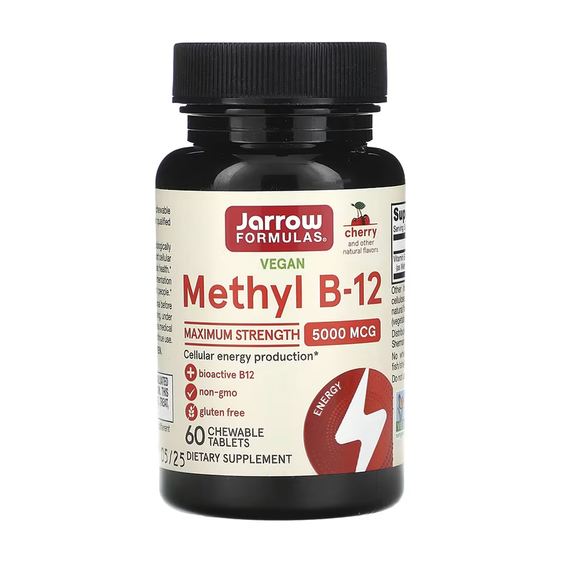 Jarrow Formulas Methyl B-12 Methylcobalamin 5000mcg - 60 chewable tabs Cherry 2023-10-5580