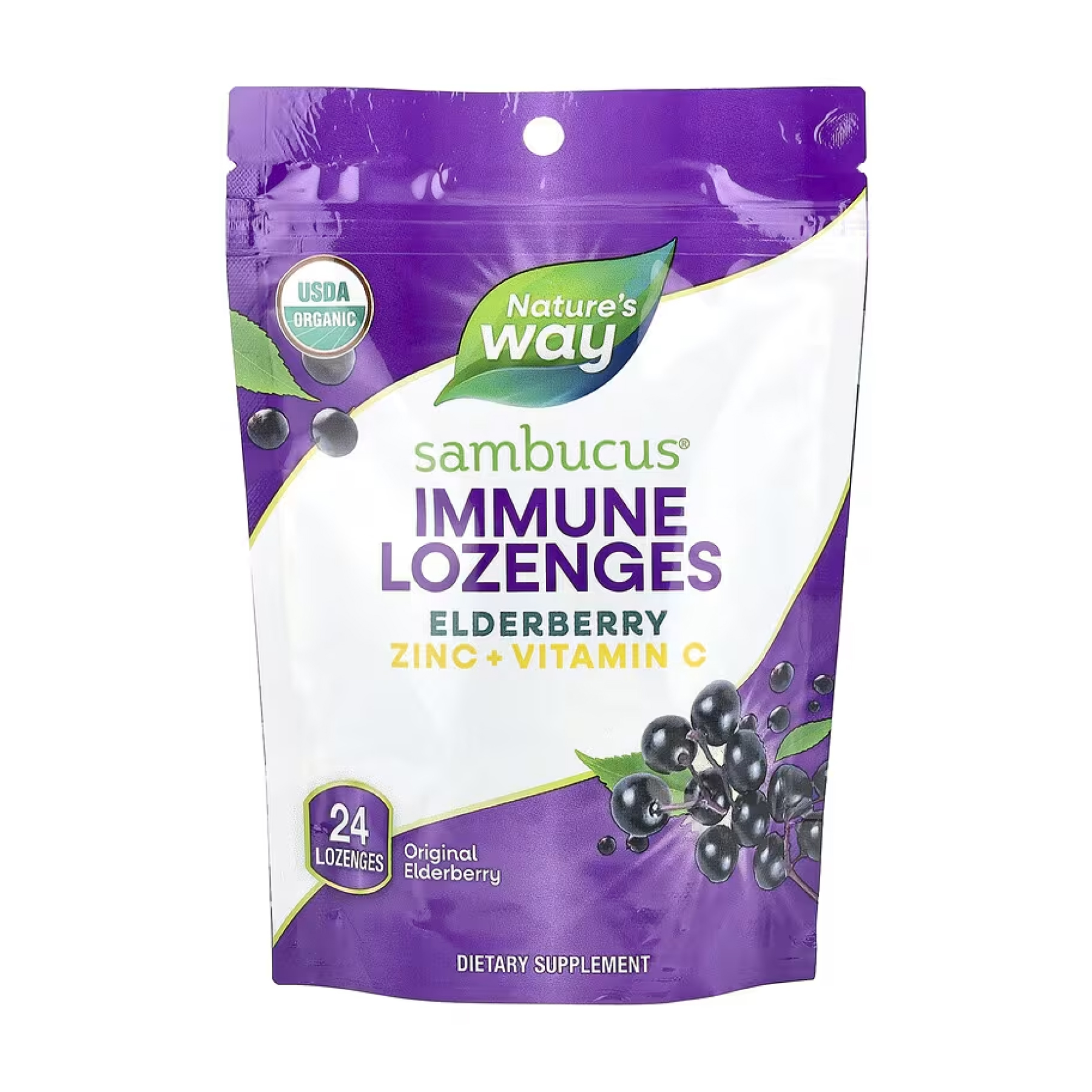 Nature's Way Sambucus Organic Zinc Lozenges - 24 cnt 2022-10-1092