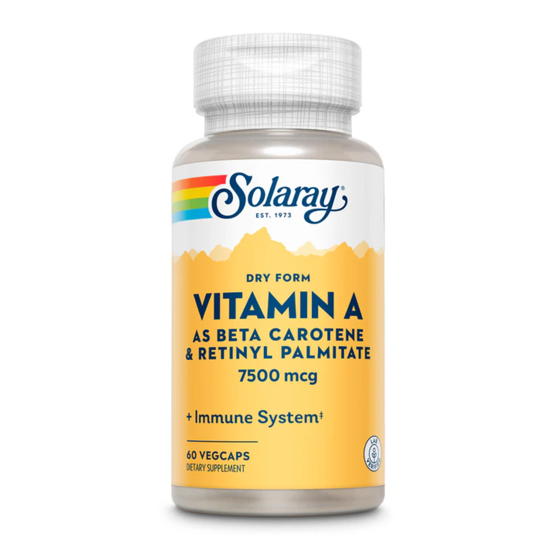 Solaray Vitamin A Dry Form 7600mcg - 60 caps 100-82-2016145-20