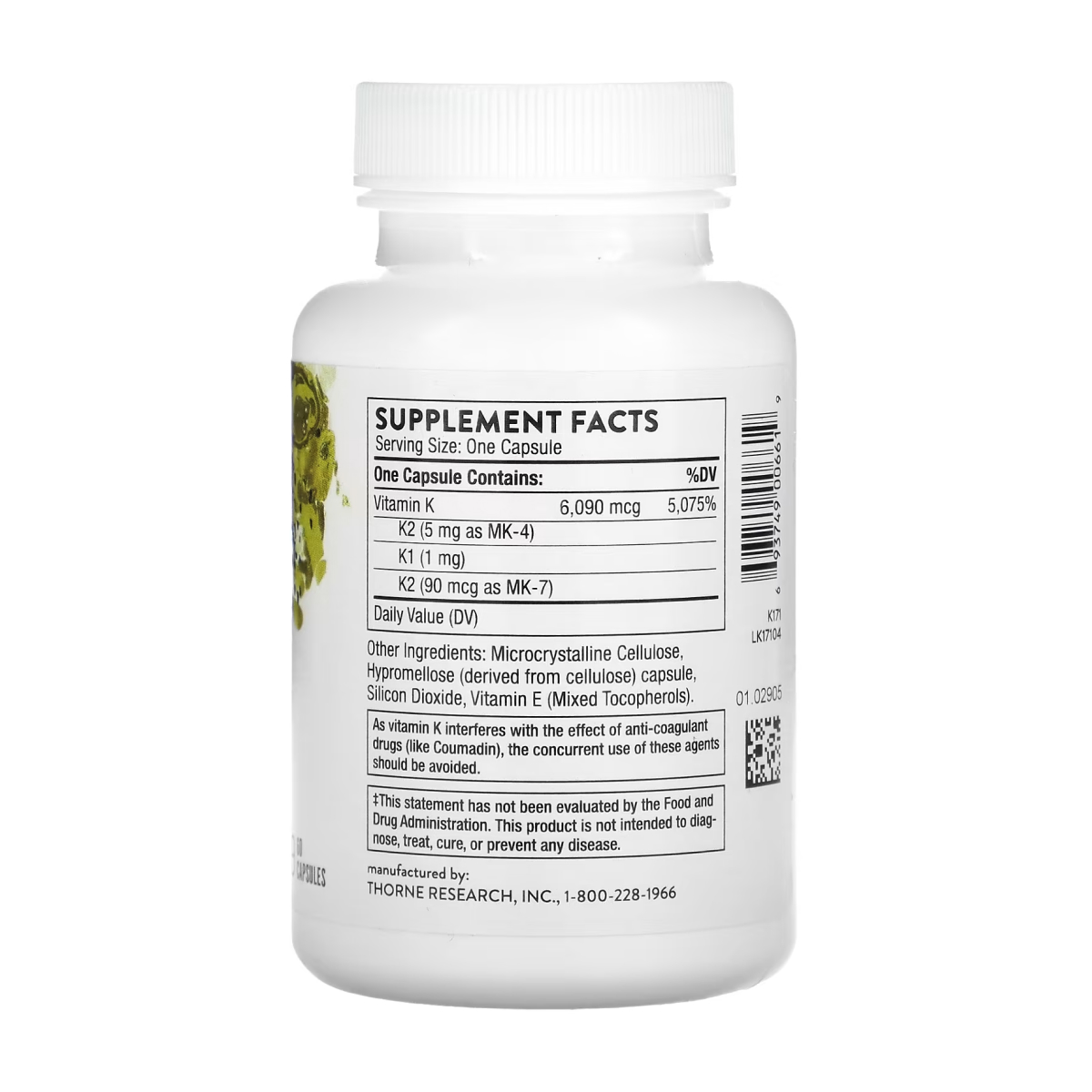 Thorne Vitamin K - 60 caps 2023-10-3650