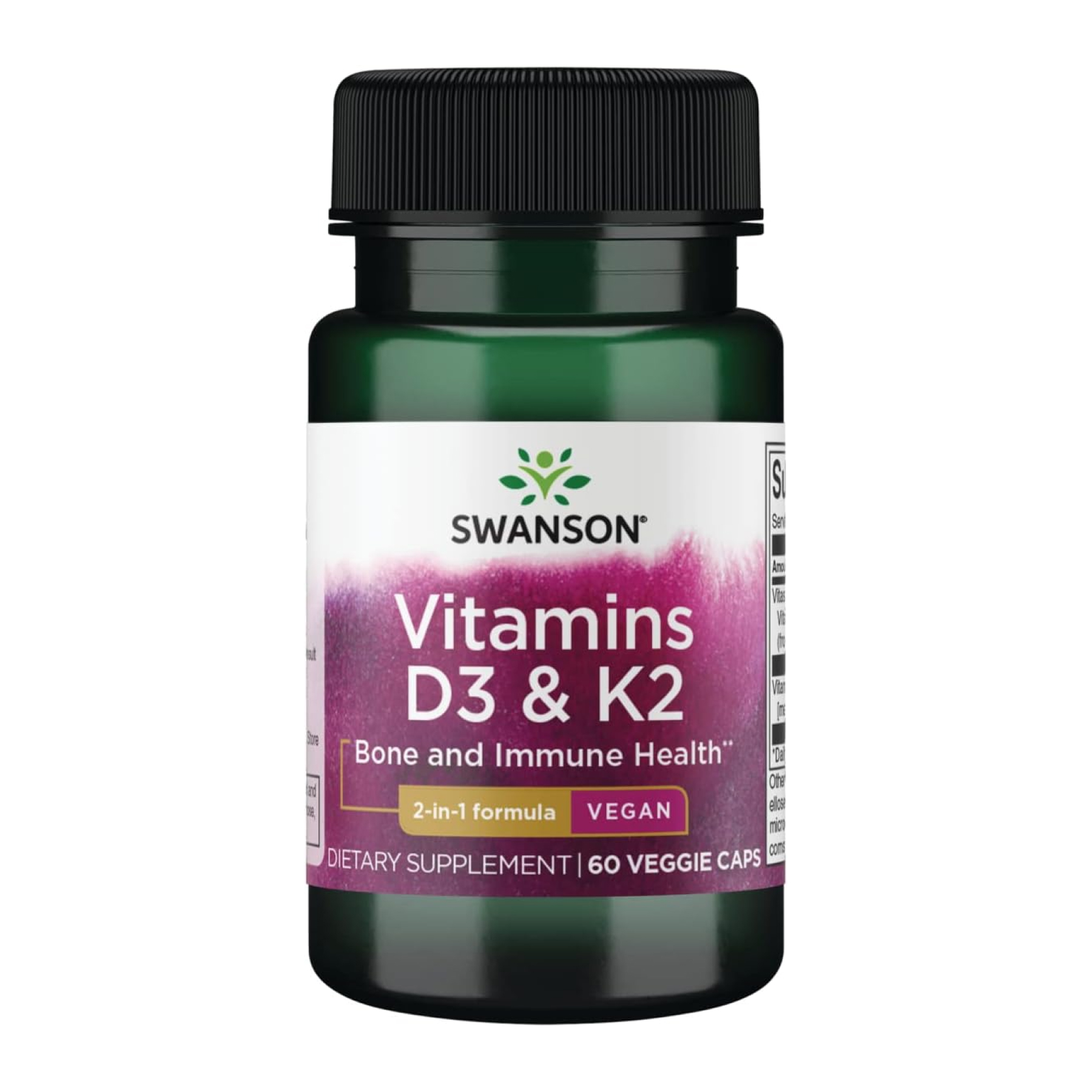 Swanson Vitamins D3 & K2 2000 Iu & 75mcg - 60 vcaps 2023-10-3393