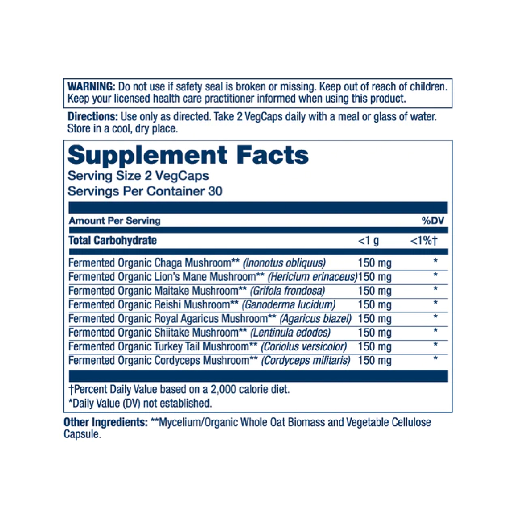 Solaray Org Grown Mushroom Complete 1200mg - 60 vcaps 2023-10-2151