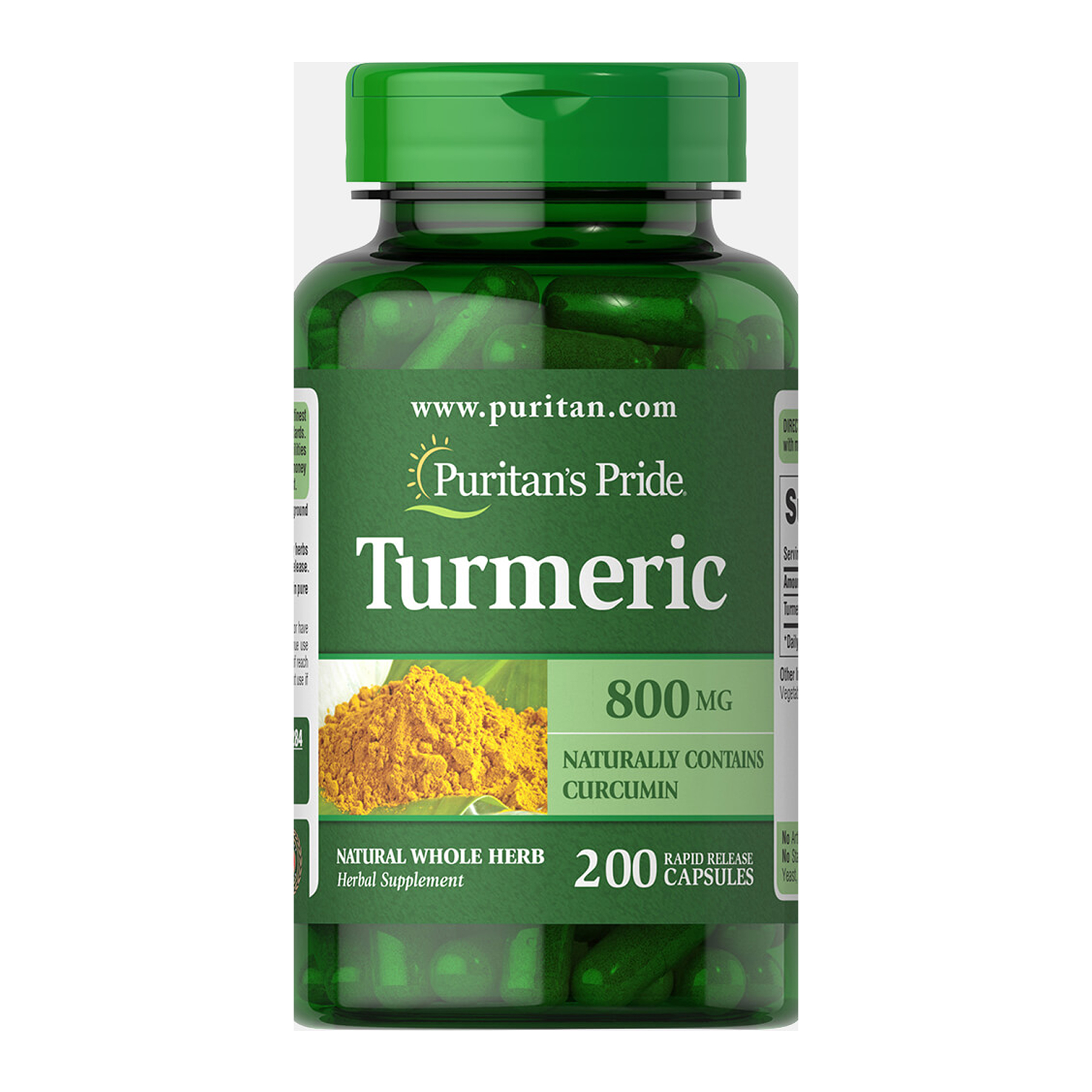 Puritans Pride Turmeric 800 mg - 200 caps 2023-10-7006
