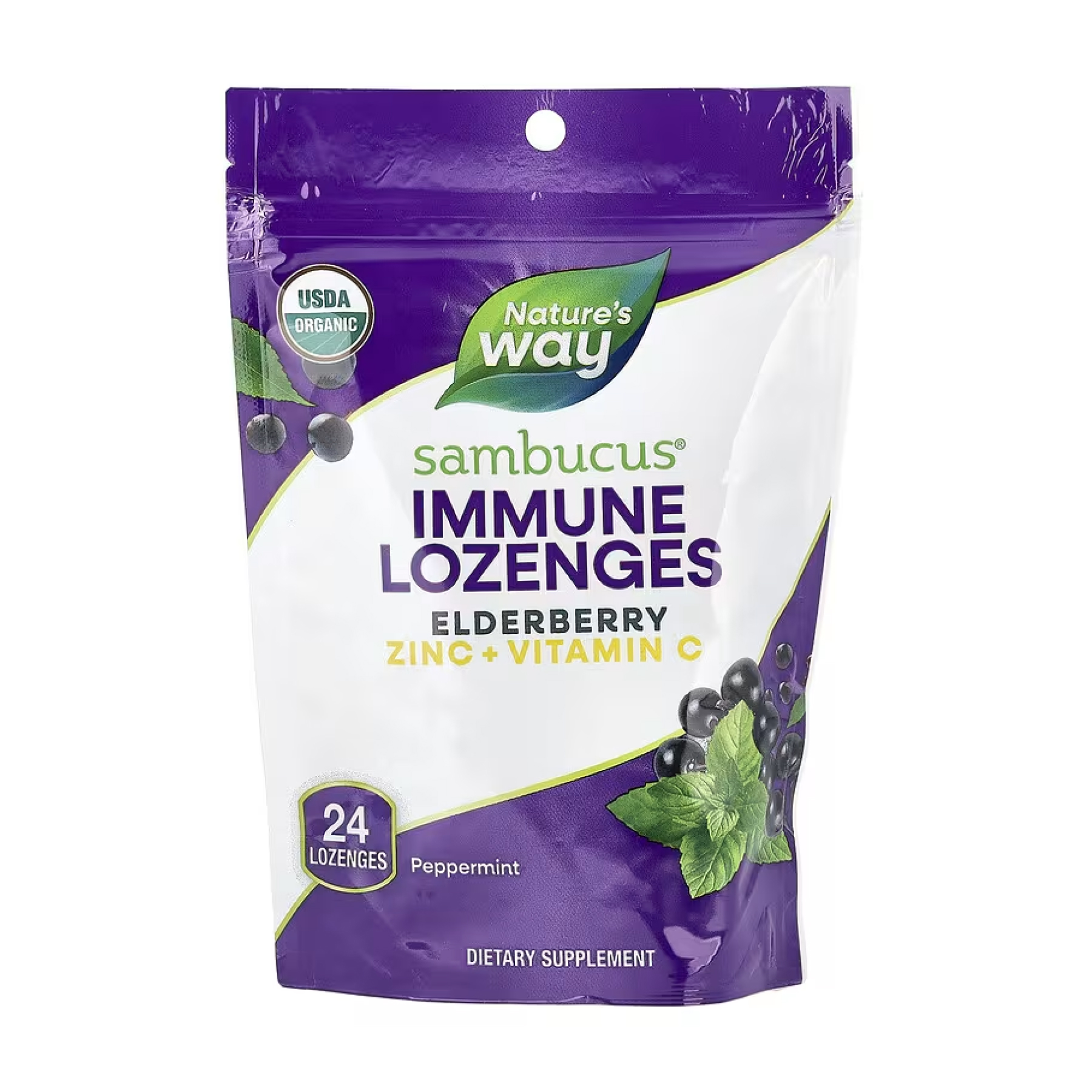 Nature's Way Sambucus Organic Lozenges Mint - 24 cnt 2022-10-1094