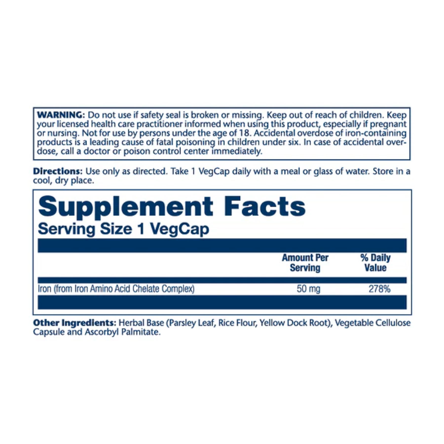 Solaray Iron 50mg - 60 vcaps 2023-10-2417