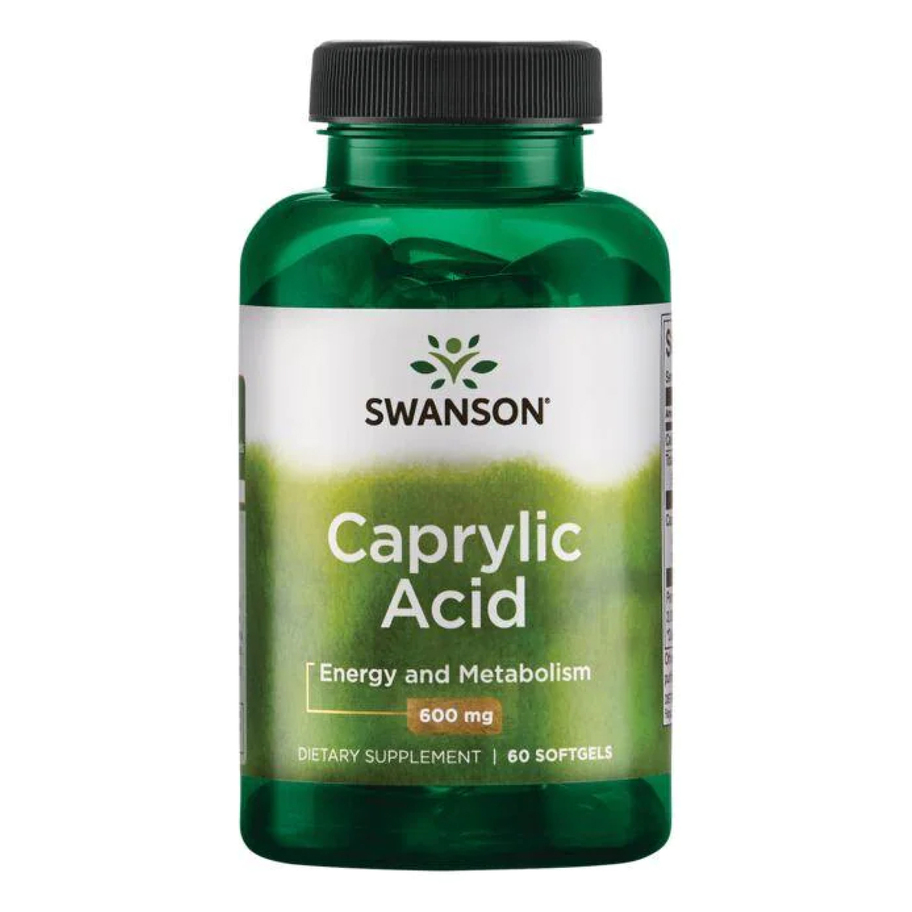 Swanson Caprylic Acid 600mg - 60 soft 100-99-5764816-20