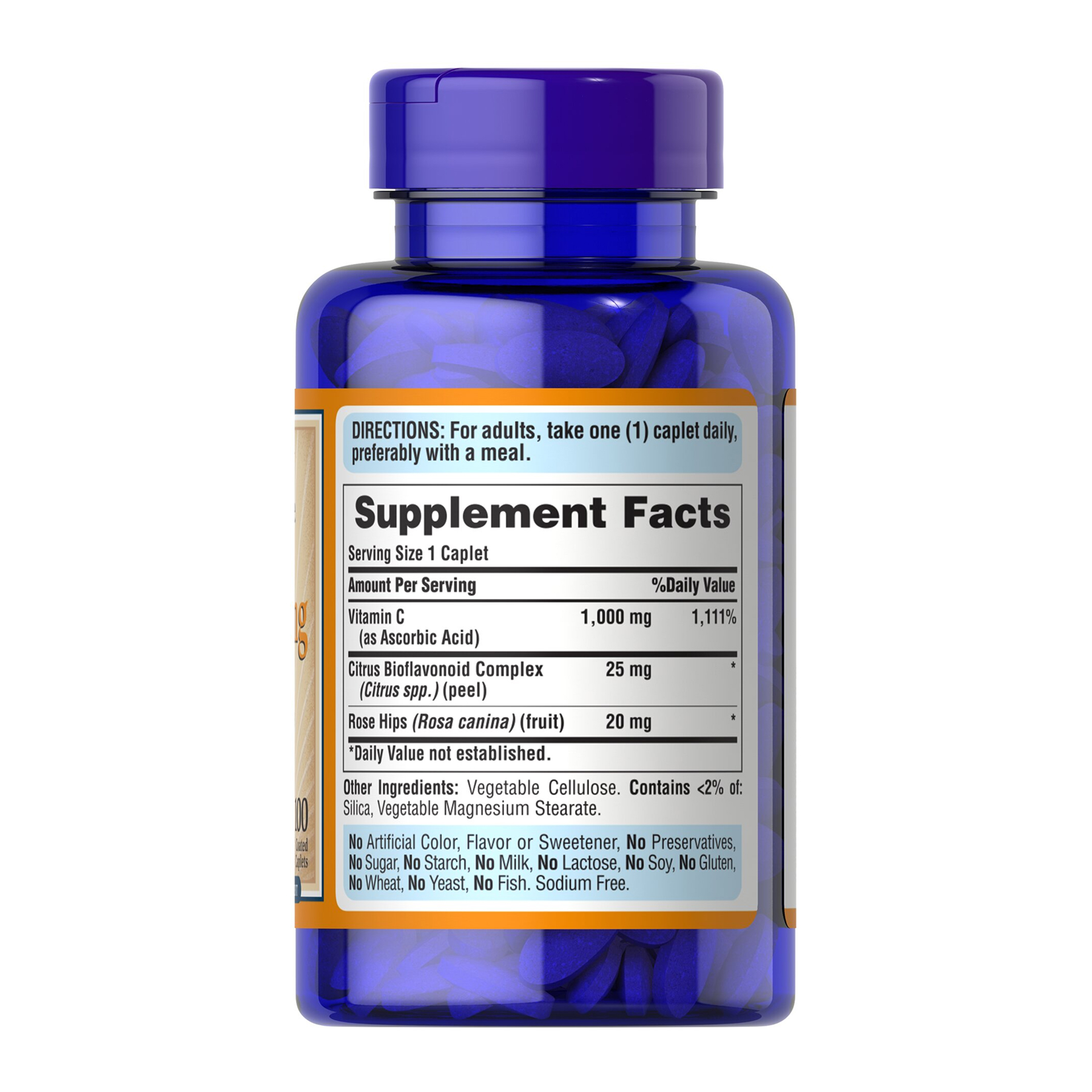Puritans Pride Vitamin C-1000 mg with Bioflavonoids & Rose Hips - 100 caps 2023-10-6436
