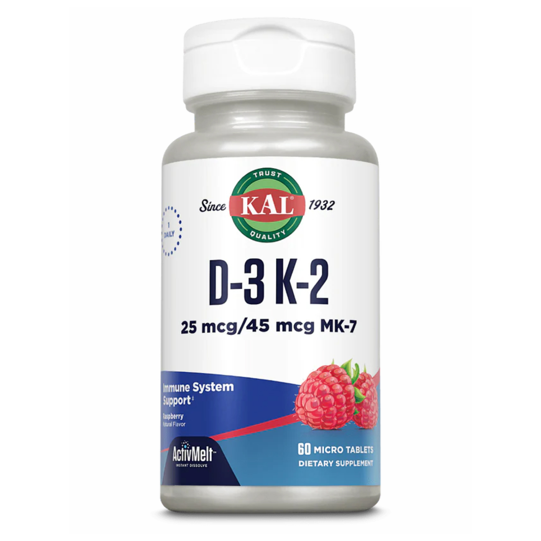 KAL D3 & K2 25mcg - 60 tabs Raspberry 2022-10-0997